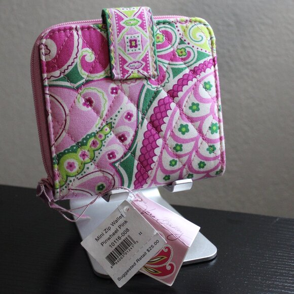 Vera Bradley Mini Zip Wallet Pinwheel Pink - Picture 3 of 10